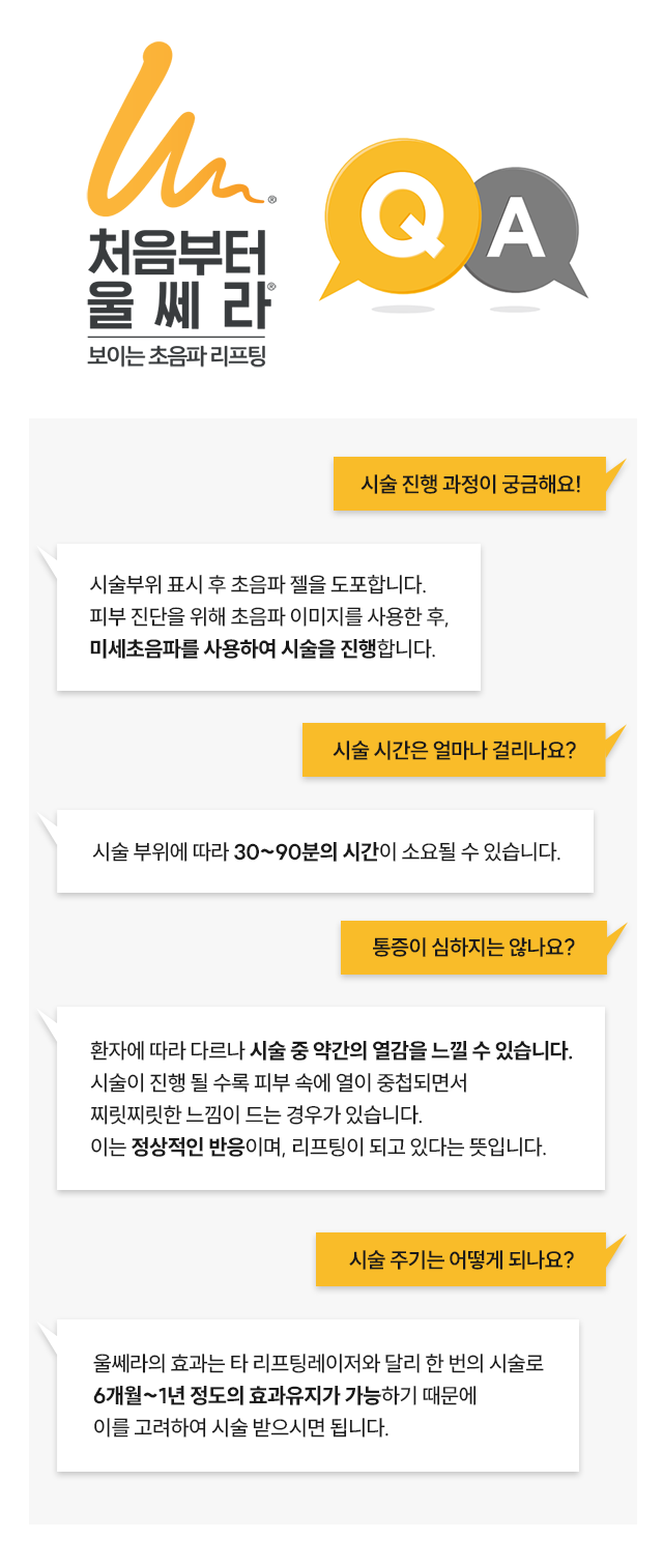 처음부터 울쎼라 - 보이는 초음파 리프팅 QnA